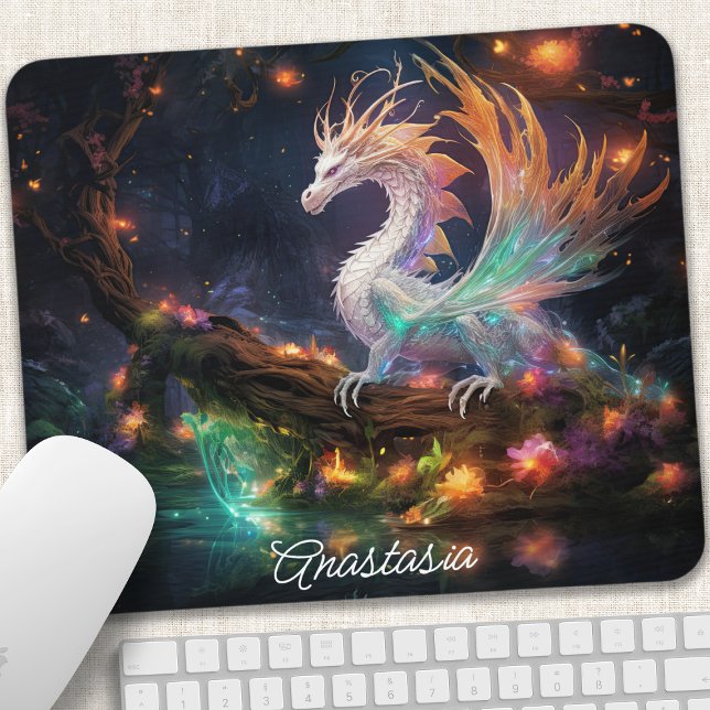 Personalisierter verzauberter Walddrache Mousepad (Von Creator hochgeladen)