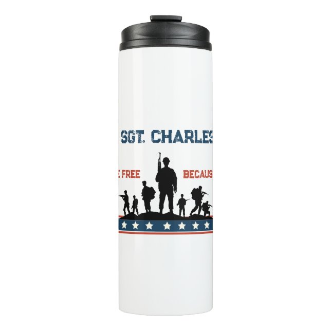 Personalisierter Veteranentag | Individuelle Name  Thermosbecher (Vorderseite)