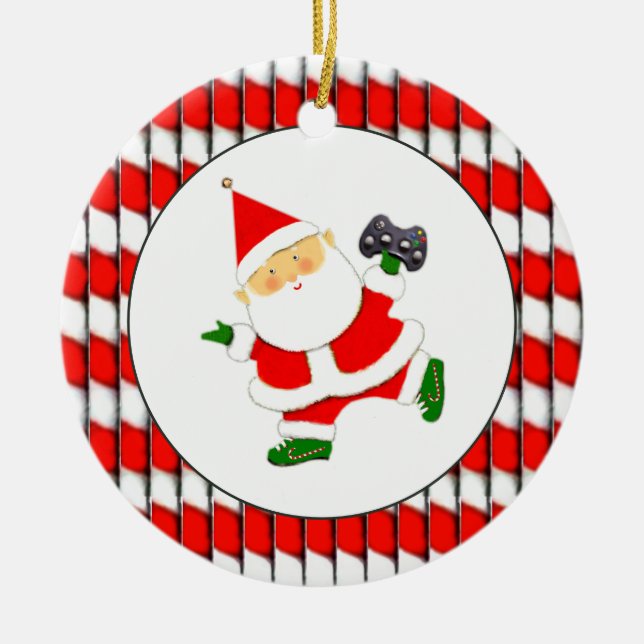 Personalisierter VideoGamer Keramik Ornament (Vorne)