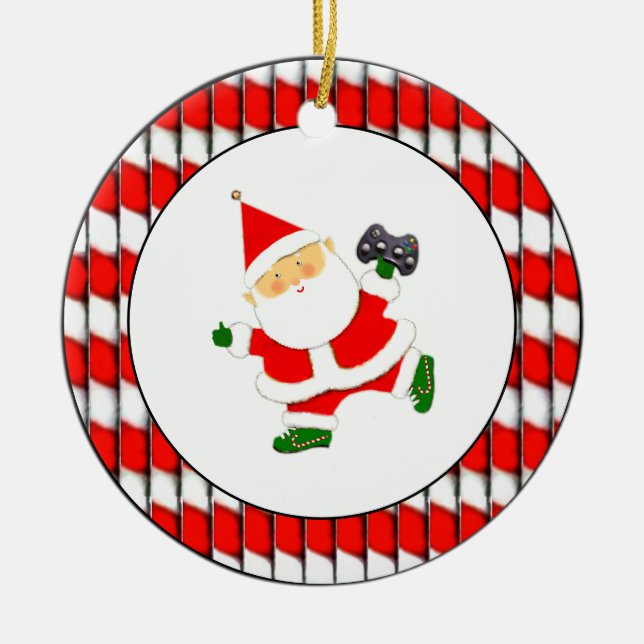 Personalisierter VideoGamer Keramik Ornament (Vorne)