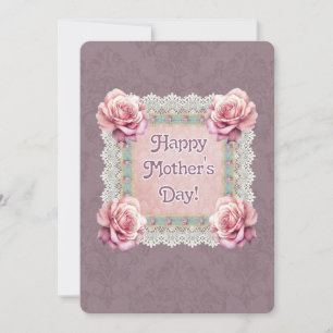 Personalisierter Viktorianischer Mauve Mother Day Feiertagskarte