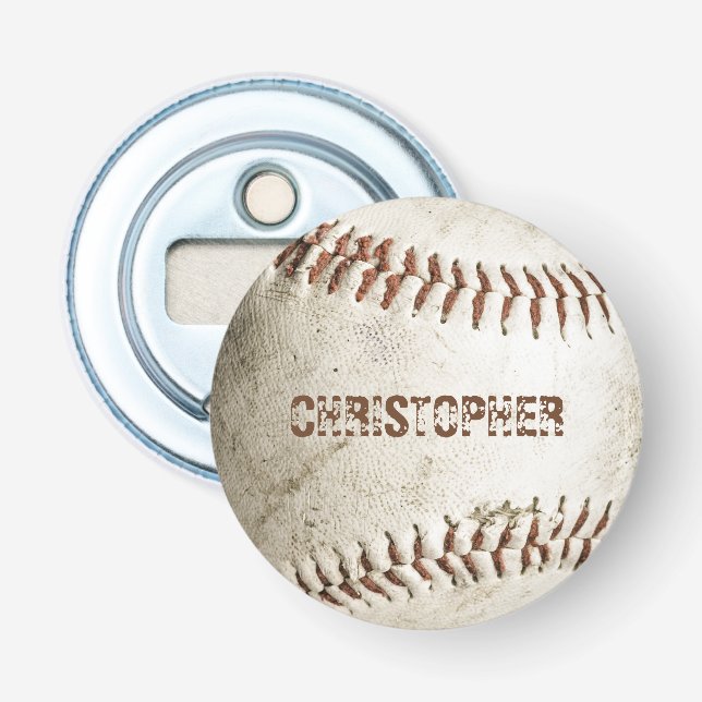 Personalisierter Vintage-Baseball Flaschenöffner (Vorderseite)