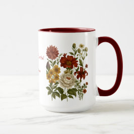 Personalisierter Vintage-Blumenbecher, Maßgeschnei Tasse