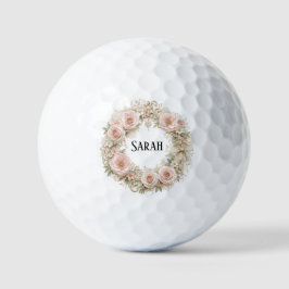 personalisierter vintage-blumenkranz golfball