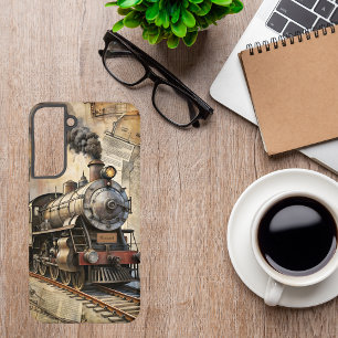 Personalisierter Vintage-Dampfzüge Retro-Reise Samsung Galaxy Hülle