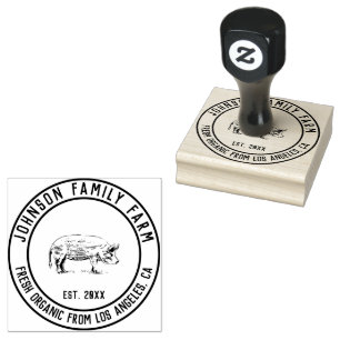 Personalisierter Vintage-Familienbauernhof Gummistempel
