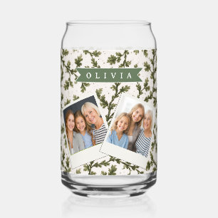Personalisierter Vintage Grün Garten Botanisch Rus Dosenglas