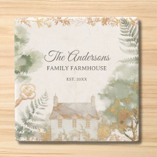 Personalisierter Vintage-Landhaus-Familienname Steinuntersetzer