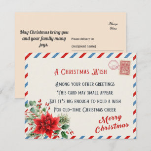 Personalisierter Vintage-Weihnachtswunsch Feiertagskarte