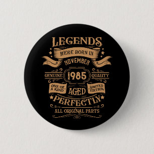 Personalisierter Vintager 40. Geburtstag Whiskey T Button