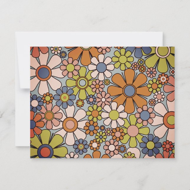 Personalisierter Vintager 60er 70er Ästhetik Dankeskarte (Vorderseite)