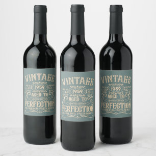 Personalisierter Vintager 65. Geburtstag Whiskey T Weinetikett