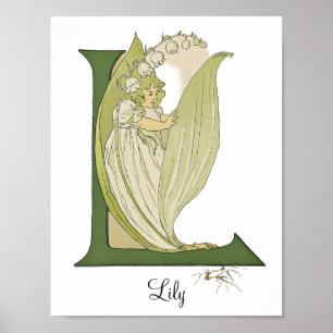 Personalisierter Vintager Alphabet Letter L Poster