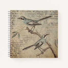 Personalisierter Vintager Aquamariner Vogelwörterb Notizbuch