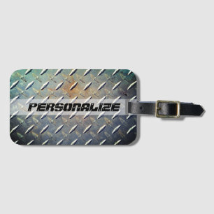 Personalisierter Vintager Diamantstahl Gepäckanhänger