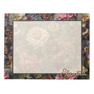 Personalisierter Vintager Dunkelgothischer Garten  Notizblock