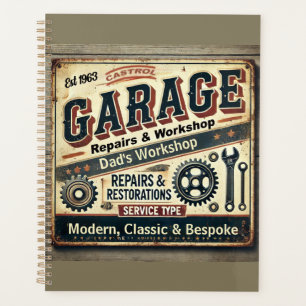 Personalisierter Vintager Garagenplaner Planer