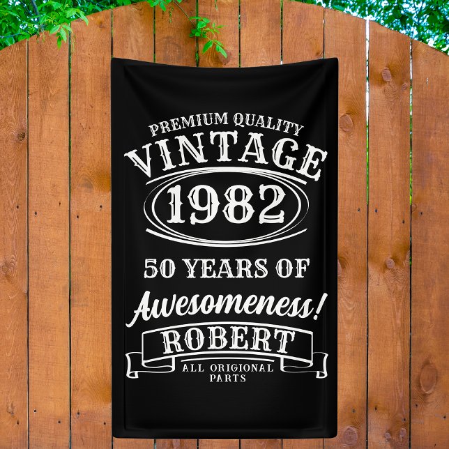 Personalisierter Vintager Geburtstag bis zur Perfe Banner (Von Creator hochgeladen)