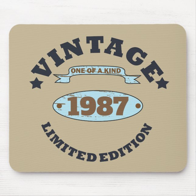 Personalisierter Vintager Geburtstag Mousepad (Vorne)