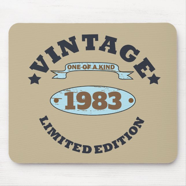 Personalisierter Vintager Geburtstag Mousepad (Vorne)