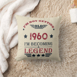 Personalisierter Vintager Geburtstag rot blau Kissen