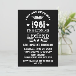 Personalisierter Vintager Geburtstag Schwarz-weiß Einladung