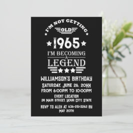 Personalisierter Vintager Geburtstag Schwarz-weiß Einladung