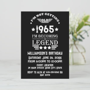 Personalisierter Vintager Geburtstag Schwarz-weiß Einladung