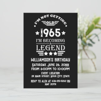 Personalisierter Vintager Geburtstag Schwarz-weiß Einladung