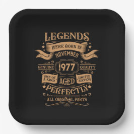Personalisierter Vintager Geburtstag Whiskey Thema Pappteller
