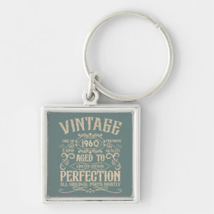 Personalisierter Vintager Geburtstag Whiskey Thema Schlüsselanhänger