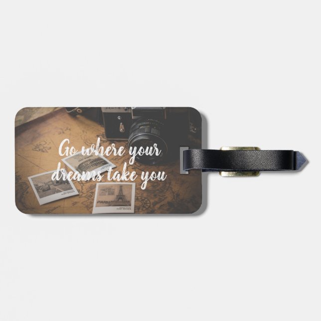 Personalisierter Vintager Gepäckanhänger (Rückseite horizontal)