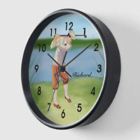 Personalisierter Vintager Golfer am Ufer