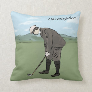 Personalisierter Vintager Golfplatz Kissen
