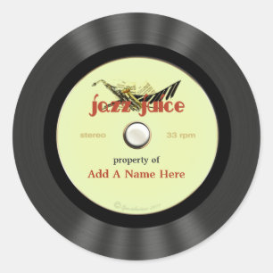 Personalisierter Vintager Jazz Vinyl Record Runder Aufkleber