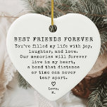 Personalisierter Vintager Minimal Bester Freund We Keramik Ornament<br><div class="desc">Feiern Sie die Freundschaft in dieser Urlaubssaison mit dem Personalisierten Vintagen Minimal Best Friend Weihnachts Keramik Ornament. Mit einem zeitlosen Design ist diese Keramik-Herzverzierung der perfekte Weg, um Ihrer besten Freundin eine herzliche Botschaft zu senden. Ob für alte Freunde oder nahe Gefährten, dieses wahre Geschenk erfasst das Wesen Ihrer Verbindung...</div>