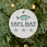 Personalisierter Vintager Strand von Cape May Keramikornament<br><div class="desc">Personalisierten Vintagen Viktorianischen Cape May Nation's ältestes Seashore Resort Weihnachtsschmuck. ~</div>