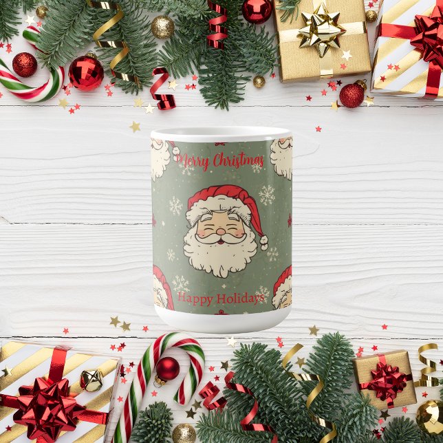 Personalisierter Vintager Weihnachtsmann Kaffeetasse (Von Creator hochgeladen)