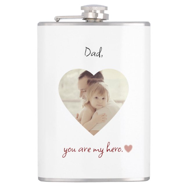 Personalisierter Vinyl-Wrapped Flask für den Vater Flachmann (Vorderseite)