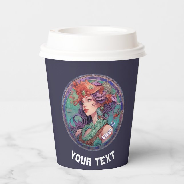 Personalisierter Virgo zodiac-Schild Pappbecher (Rückseite)