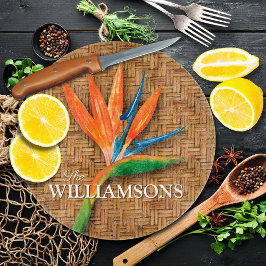 Personalisierter Vogel des Paradies Woven Wicker M Schneidebrett