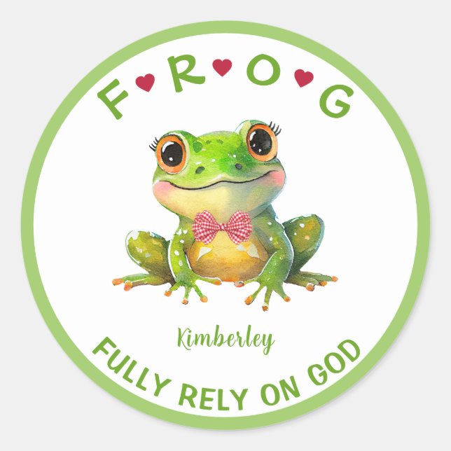 Personalisierter Volle Verlass auf den Frosch Runder Aufkleber (Vorderseite)