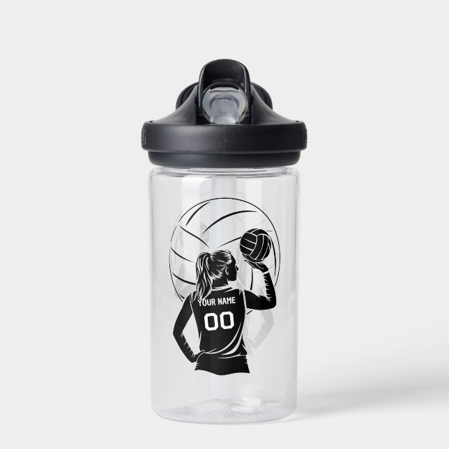 Personalisierter Volleyball-Individuelle Name, Num Trinkflasche (Vorne)
