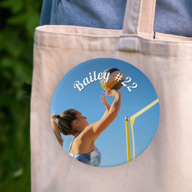 Personalisierter Volleyball mit Namen, Nummer und  Button (Von Creator hochgeladen)