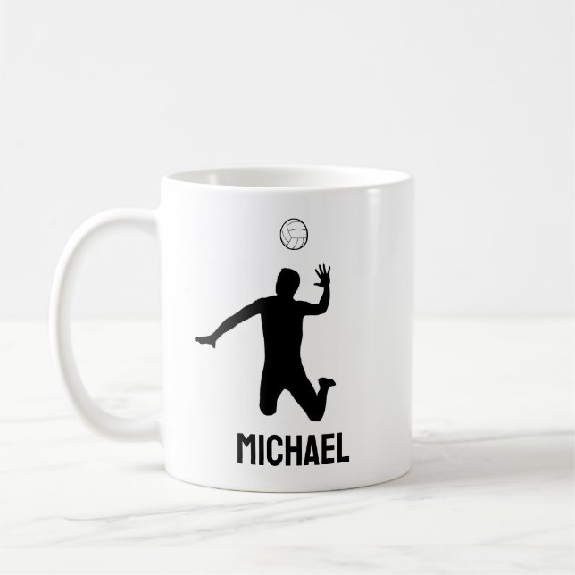 Personalisierter Volleyball, Volleyballgeschenk Kaffeetasse (Links)