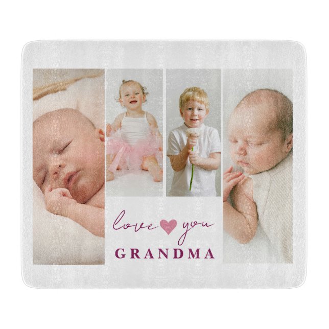 Personalisierter Vorstand "Liebe You Oma" Schneidebrett (Vorderseite)