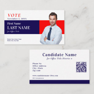 Personalisierter Wahlkampfkandidat Visitenkarte