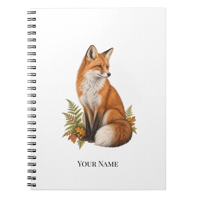 Personalisierter Wald-Fuchs-Name Notizblock (Vorderseite)