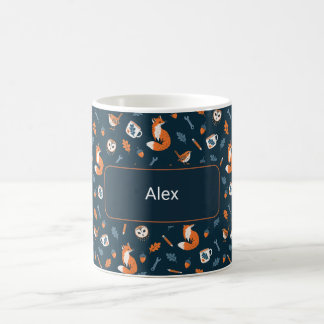 Personalisierter Wald-Wildlife-Name-Becher Kaffeetasse
