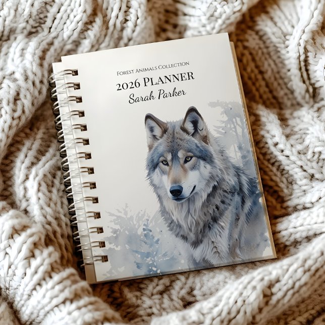 Personalisierter Waldtiere-Planer 2026 Planer (2026-Forest-Animals-Planner-Weekly-Monthly-Woodland-Calendar-Organizer-For-Home-School-Office.)